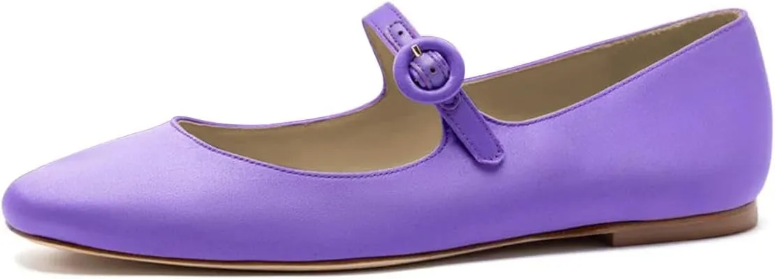 miss left Women Classic Adjustable Single Strap Buckle Mary Jane Flats Round Toe Comfortable Party Dress Daily Shoes Size 4-16 US