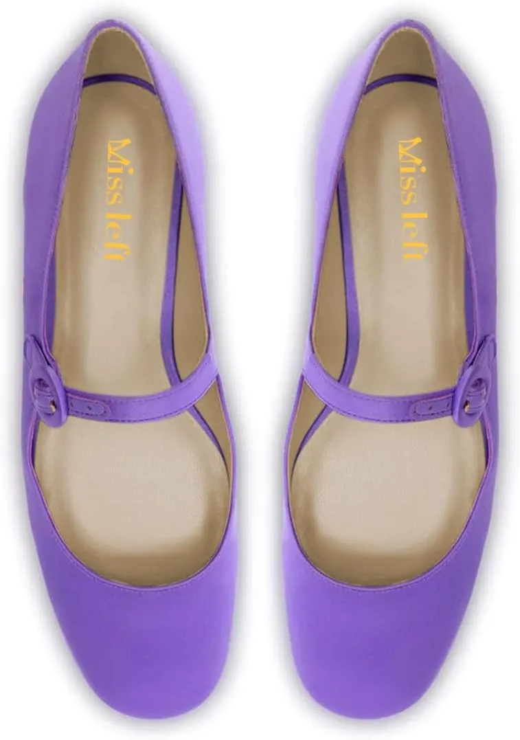 miss left Women Classic Adjustable Single Strap Buckle Mary Jane Flats Round Toe Comfortable Party Dress Daily Shoes Size 4-16 US