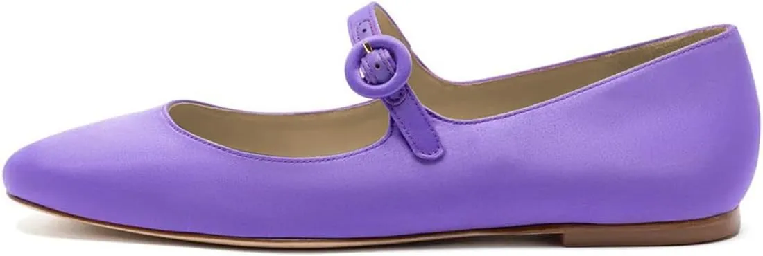 miss left Women Classic Adjustable Single Strap Buckle Mary Jane Flats Round Toe Comfortable Party Dress Daily Shoes Size 4-16 US