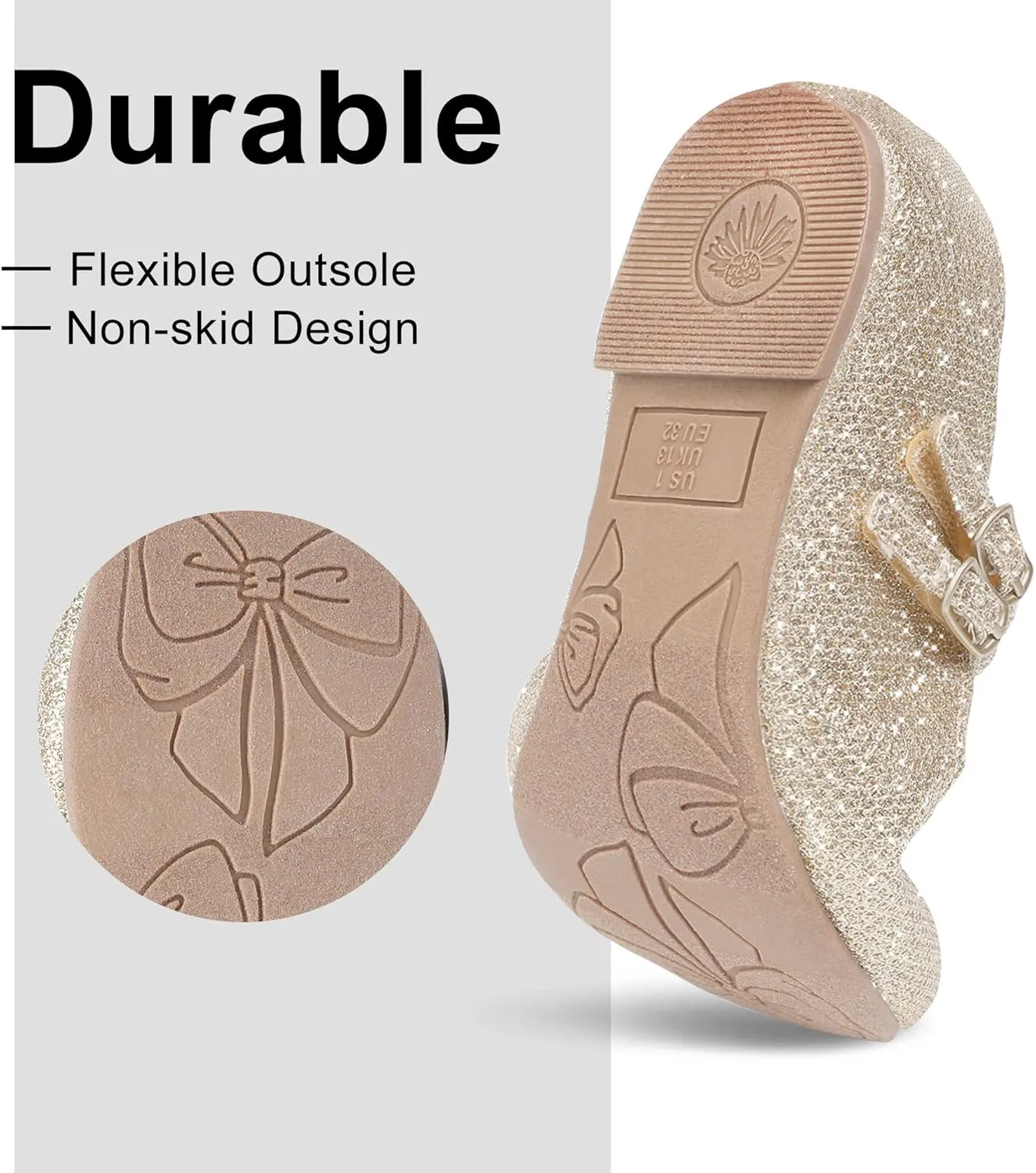 MIXIN Girls Dress Shoes Mary Jane Shoes for Girl Ballet Flats Back to School Princess Wedding Shoes