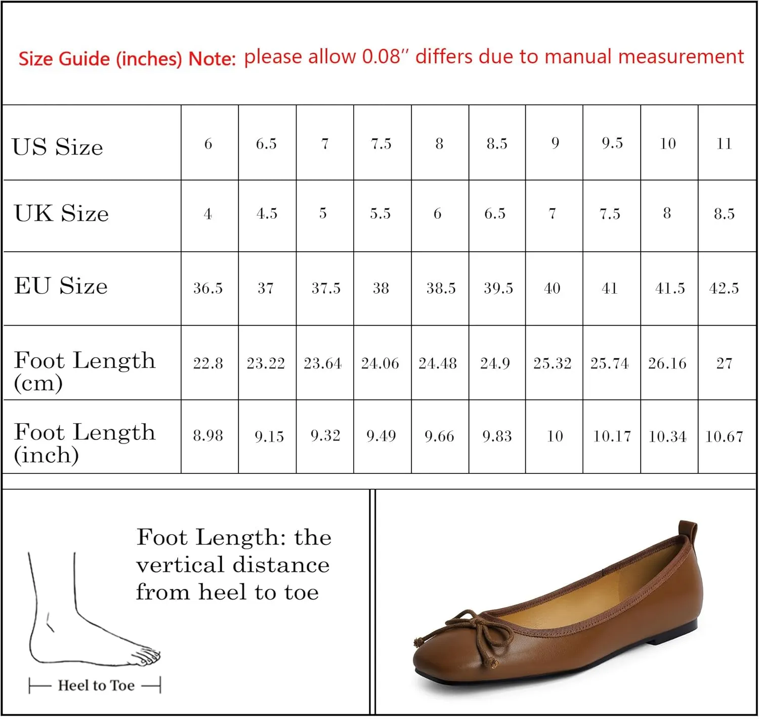 Modatope Ballet Flats with Bow Ballerina Closed Square Toe Slip on Bowknot Flats Shoes for Women Dressy