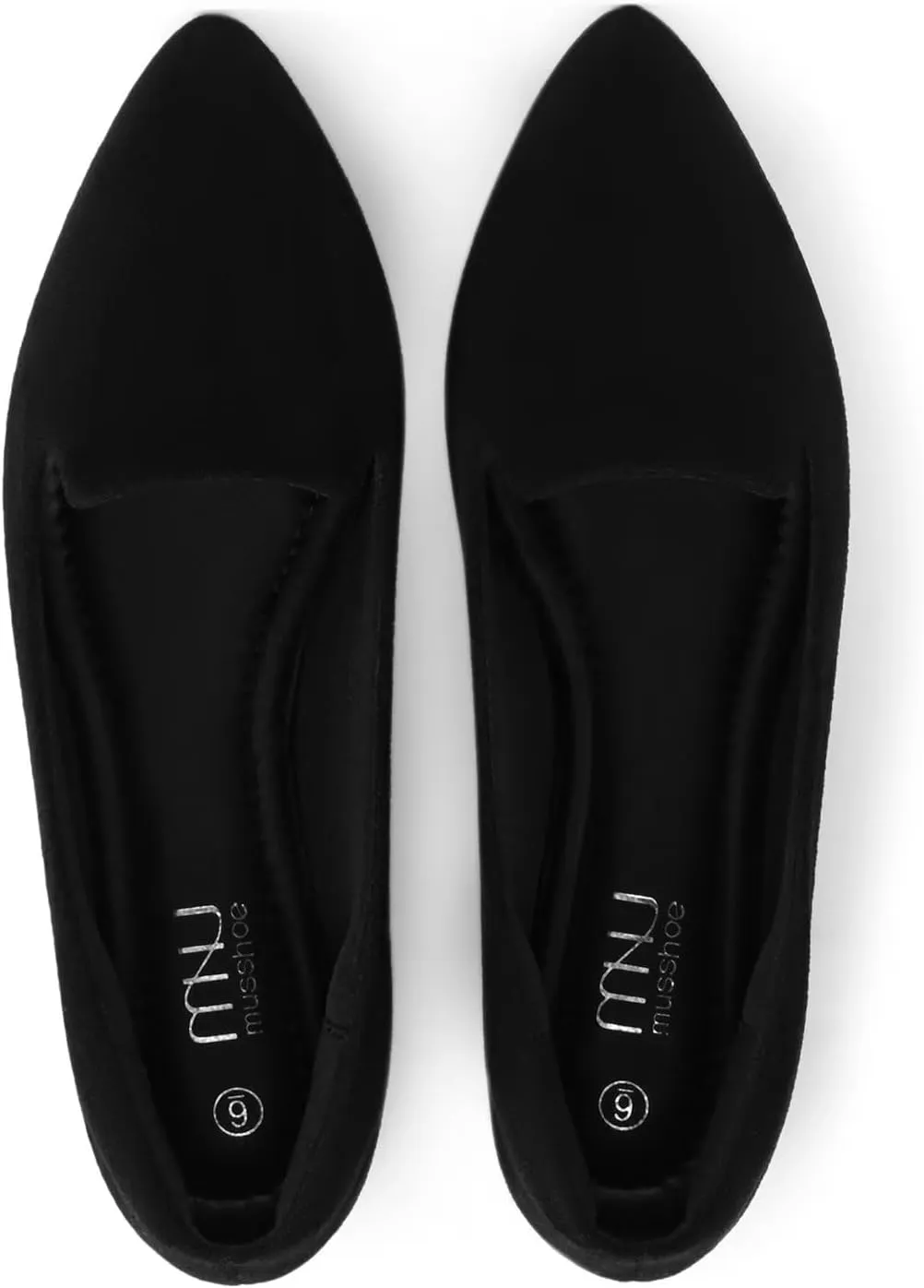 MUSSHOE Flats for Women Dressy Comfortable Ballerina Flats Pointed Toe Slip-on Casual Business Shoes Work Shoes for Women