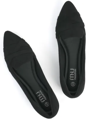 MUSSHOE Flats Shoes Women Dressy Pointed Toe Slip on Microfiber Comfortable Women's Flats Ballet Flats for Women