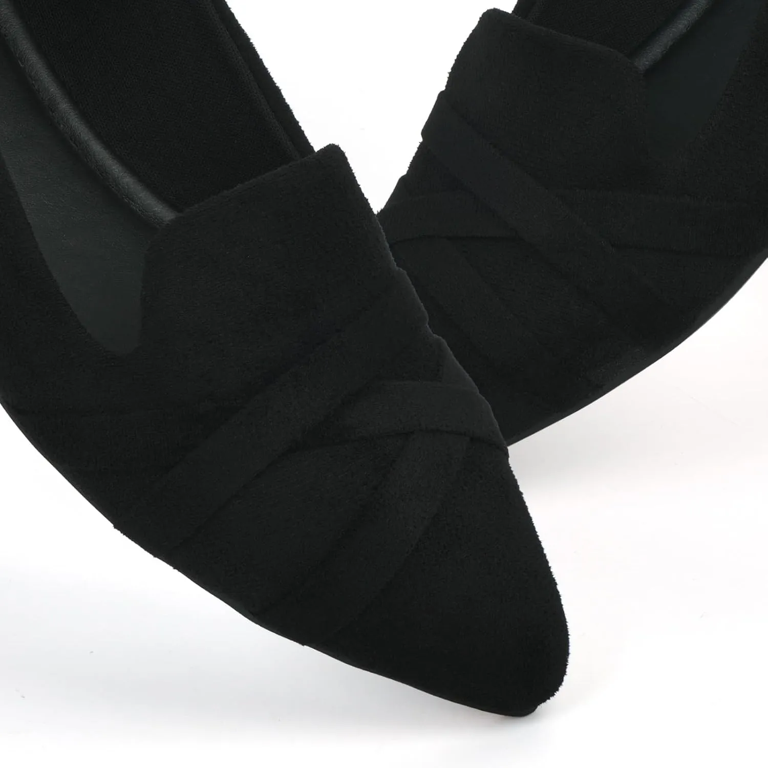 MUSSHOE Flats Shoes Women Dressy Pointed Toe Slip on Microfiber Comfortable Women's Flats Ballet Flats for Women