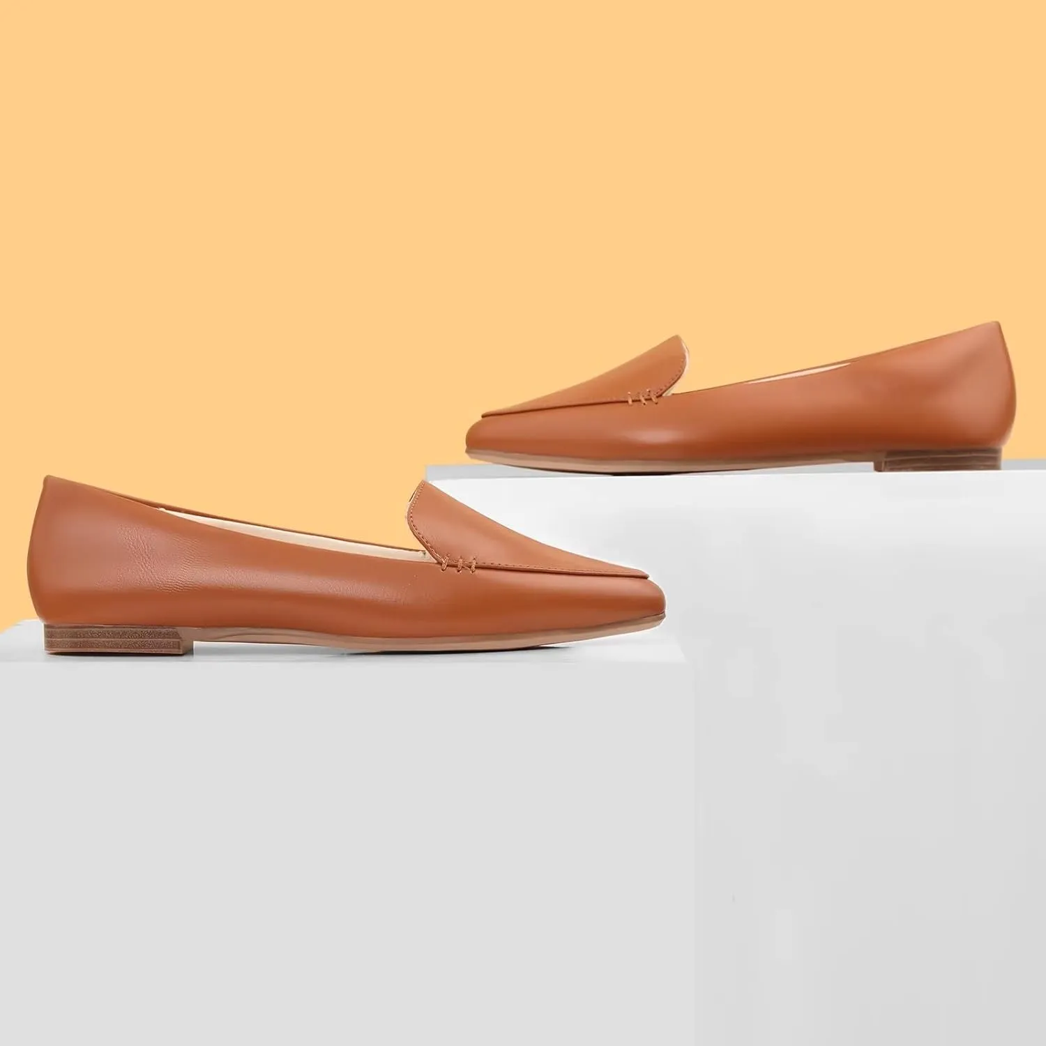 MUSSHOE Loafers for Women Comfortable Pointed Toe Memory Foam Women's Loafers