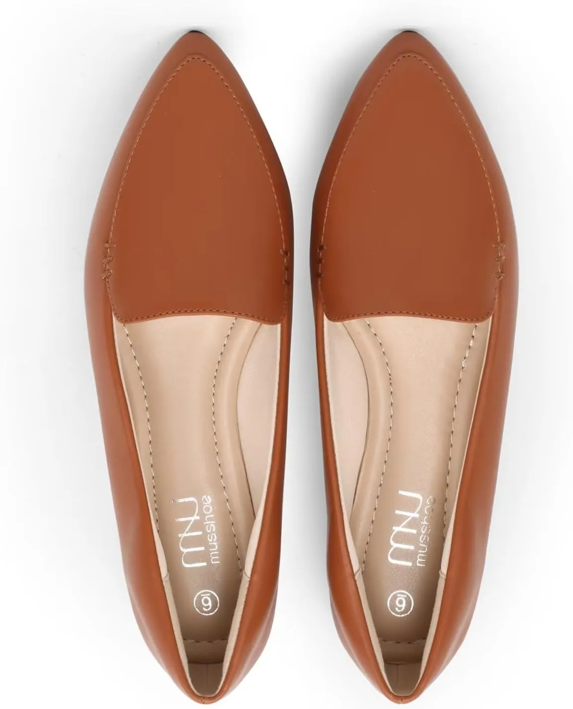 MUSSHOE Loafers for Women Comfortable Pointed Toe Memory Foam Women's Loafers