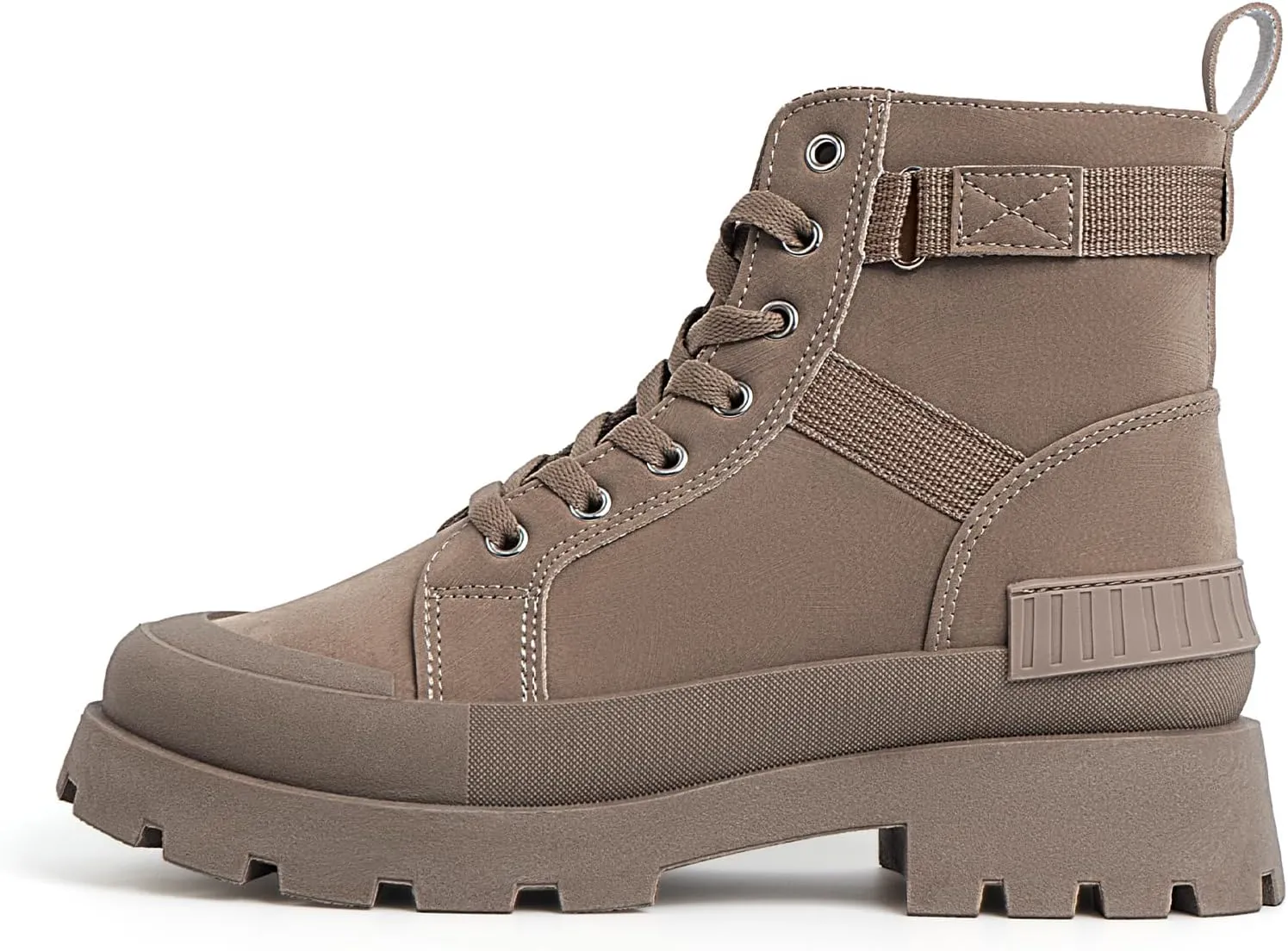 MUSSHOE Womens Combat Boots Fashion Ankle Boots for Women Lace up Heel Lug Sole