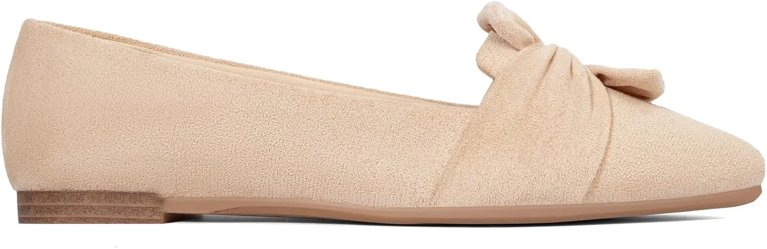 MUSSHOE Women's Flats Dressy Pointed Toe Comfortable Bowknot Ballet Flats Shoes
