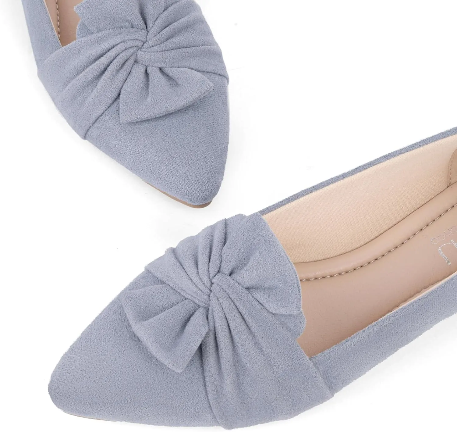 MUSSHOE Women's Flats Dressy Pointed Toe Comfortable Bowknot Ballet Flats Shoes
