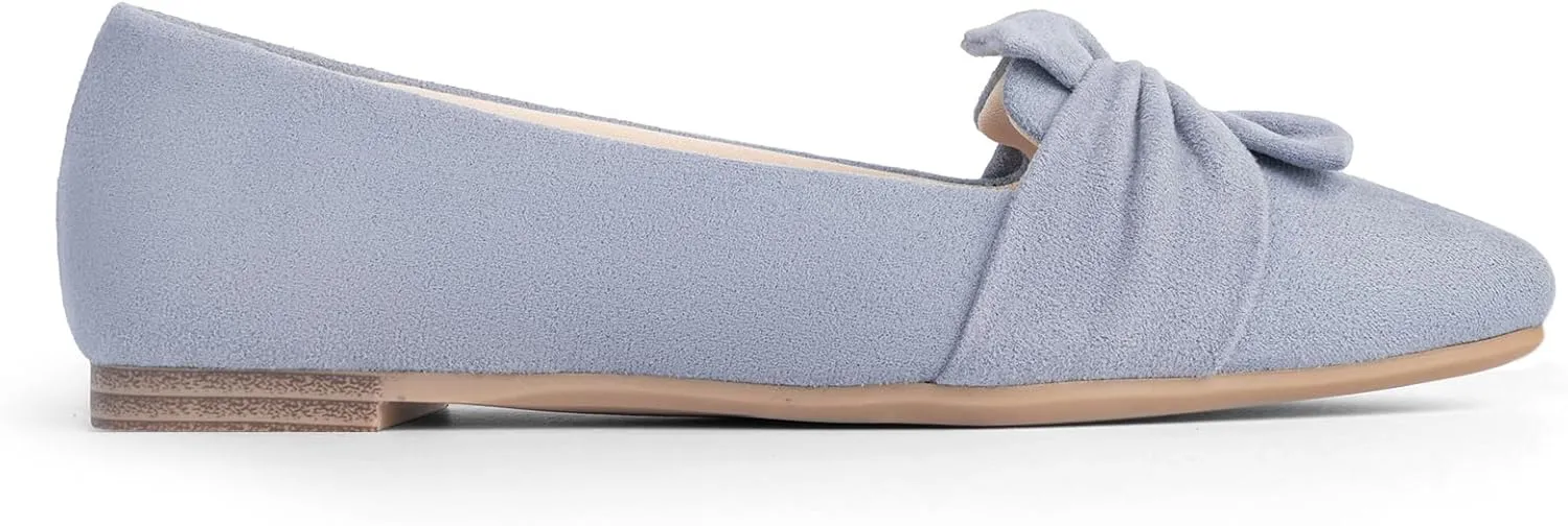 MUSSHOE Women's Flats Dressy Pointed Toe Comfortable Bowknot Ballet Flats Shoes