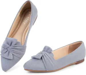 MUSSHOE Women's Flats Dressy Pointed Toe Comfortable Bowknot Ballet Flats Shoes