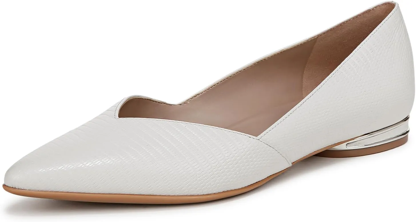 Naturalizer Womens Havana Ballet Flat Warm White Snake Print Leather 11 W