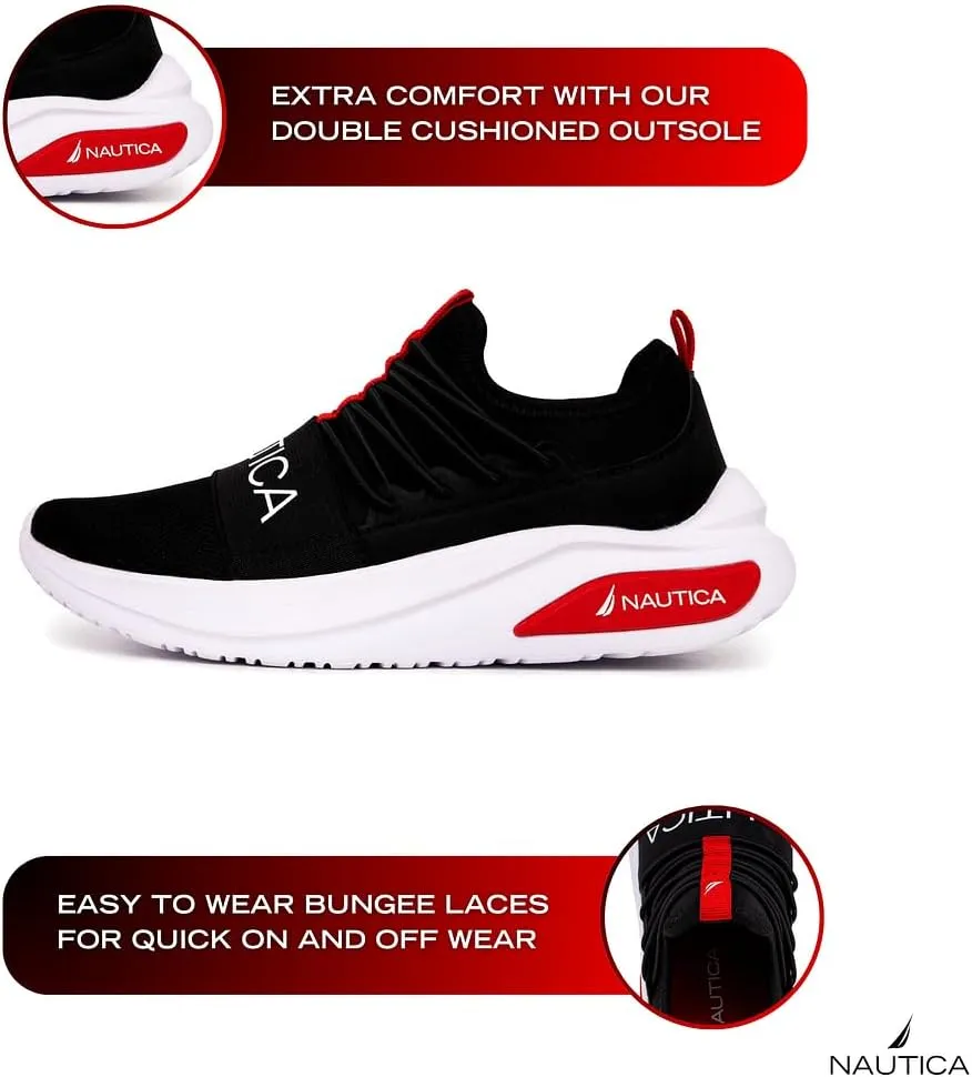 Nautica Kids Athletic Slip-On Sneakers - Comfortable Bungee Running Shoes for Boys and Girls - Stylish and Supportive Footwear for Active Kids (Big Kid/Little Kid/Toddler)
