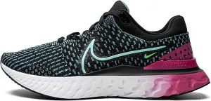 Nike Infinity React 3 DD3024-003 Black/Pink Prime/Washed Teal/Dynamic Turquoise Women's Running Sneakers 7 US