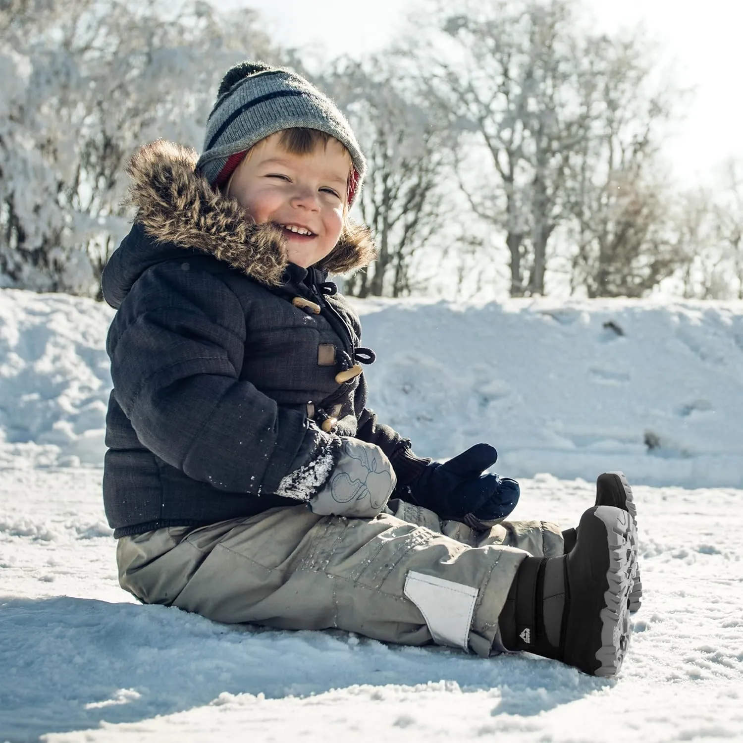 NORTIV 8 Kids Snow Boots Boy's Girl's Waterproof Cold Weather Classic Booties Hiking Outdoor Shoes (Little Kids/Big Kids)