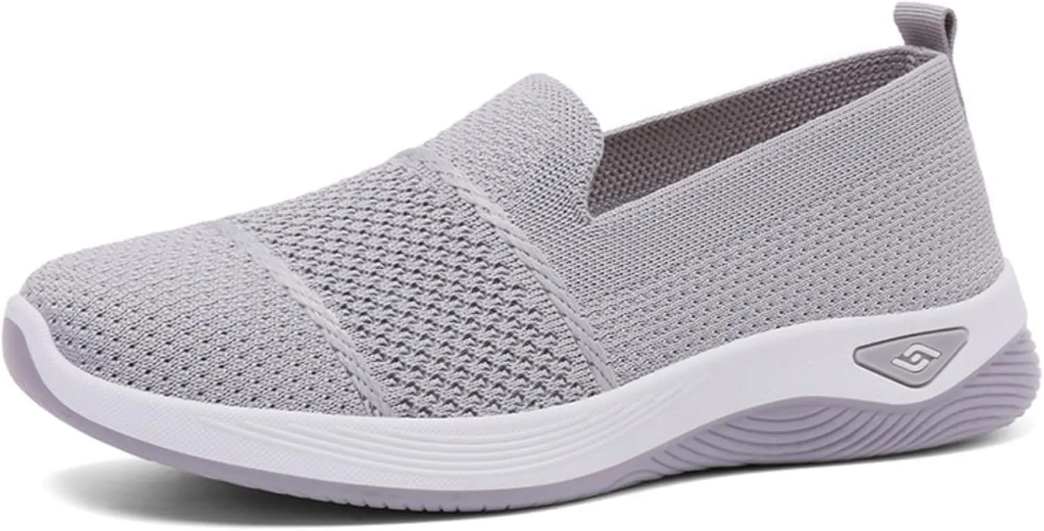 Orthopedic Breathable Slip on Shoes for Women Lightweight Arch Support Sneakers Diabetic Memory Foam Shoes Comfortable Mesh Sandals