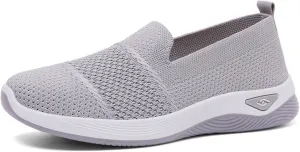 Orthopedic Breathable Slip on Shoes for Women Lightweight Arch Support Sneakers Diabetic Memory Foam Shoes Comfortable Mesh Sandals