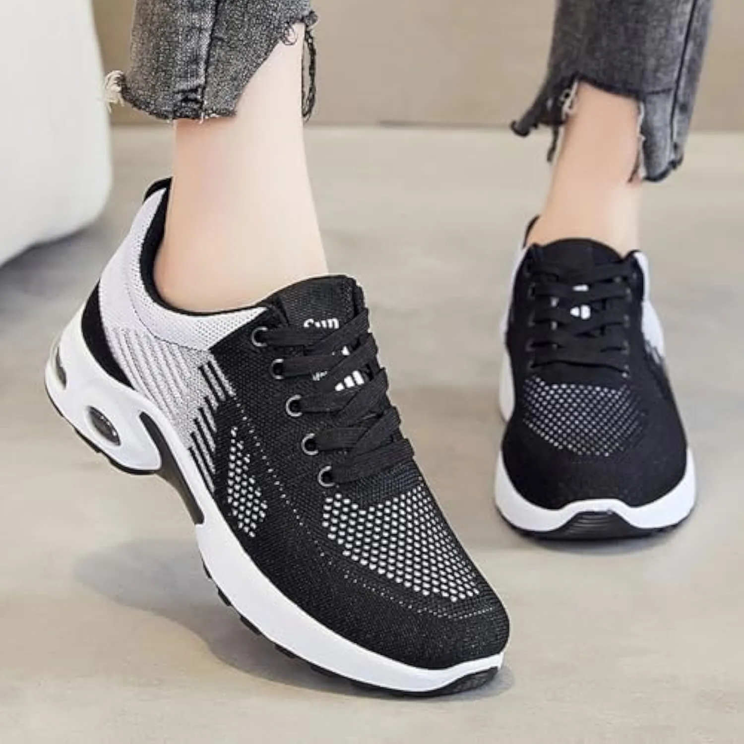 Orthopedic Sneakers for Women, Shoeses for Women Wide Width Toe Box Shoes,Comfortable Orthopedic Shoeses Mesh Casual Breathable Knit Air Cushion Shoes