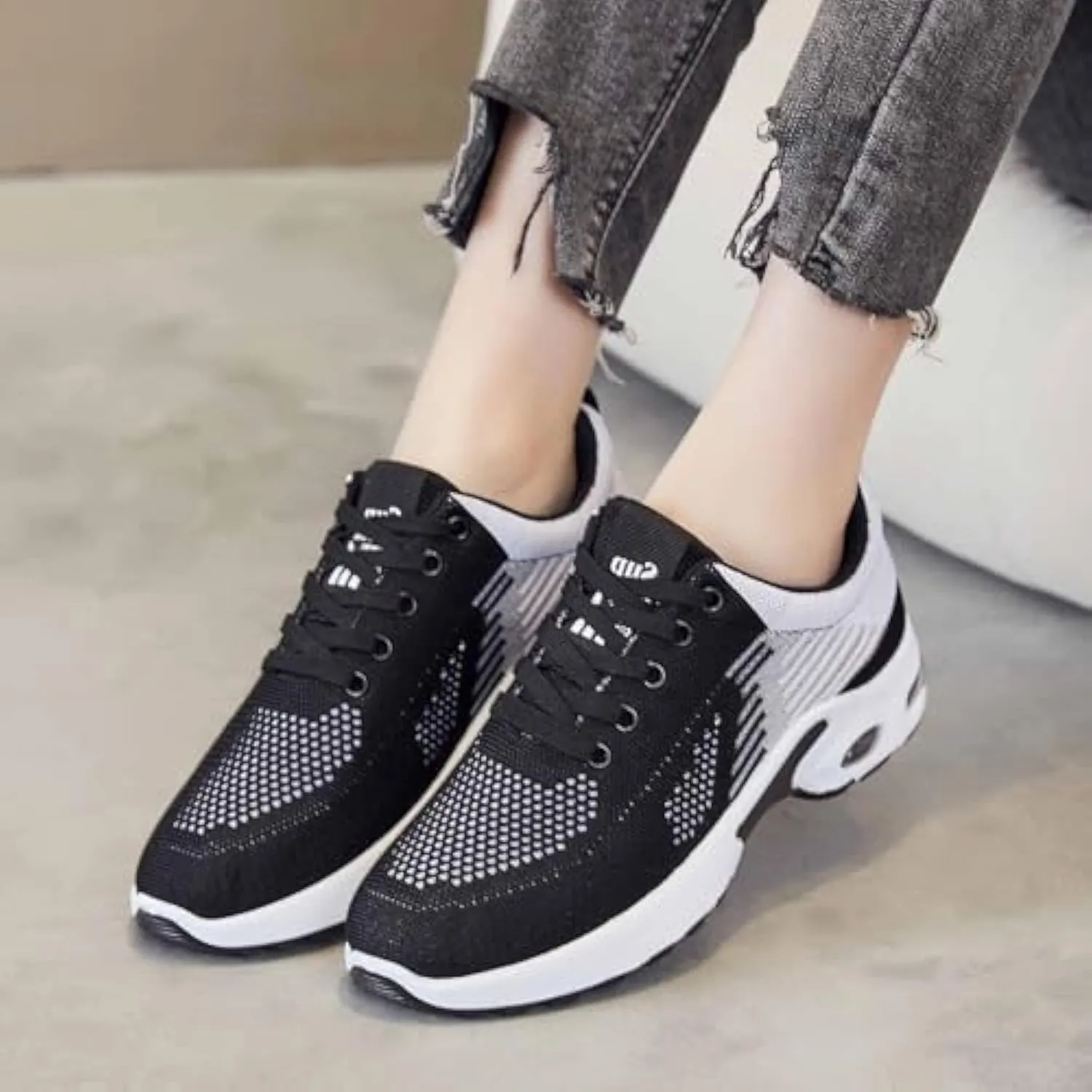 Orthopedic Sneakers for Women, Shoeses for Women Wide Width Toe Box Shoes,Comfortable Orthopedic Shoeses Mesh Casual Breathable Knit Air Cushion Shoes