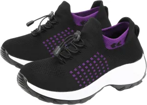 Orthopedic Sneakers Women Breathable Comfort Wear Shoes for Women Walking Slip On Trainers Casual Comfortable Athletic Cushion Thick Bottom Footwear