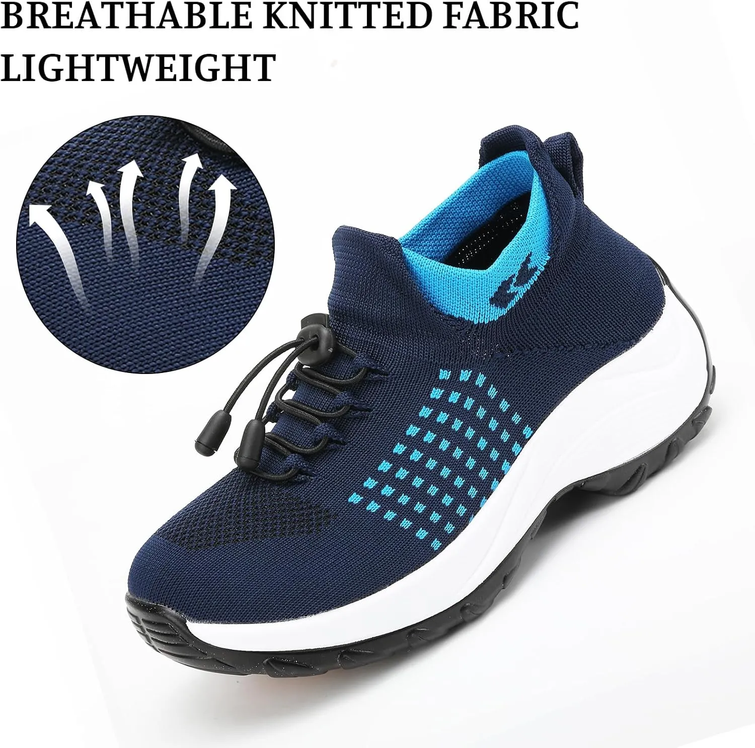 Orthopedic Sneakers Women Breathable Comfort Wear Shoes for Women Walking Slip On Trainers Casual Comfortable Athletic Cushion Thick Bottom Footwear