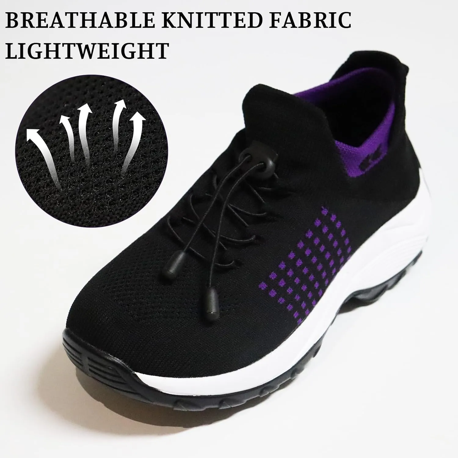 Orthopedic Sneakers Women Breathable Comfort Wear Shoes for Women Walking Slip On Trainers Casual Comfortable Athletic Cushion Thick Bottom Footwear