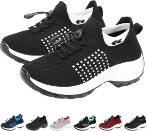 Orthopedic Sneakers Women Breathable Comfort Wear Shoes for Women Walking Slip On Trainers Casual Comfortable Athletic Cushion Thick Bottom Footwear
