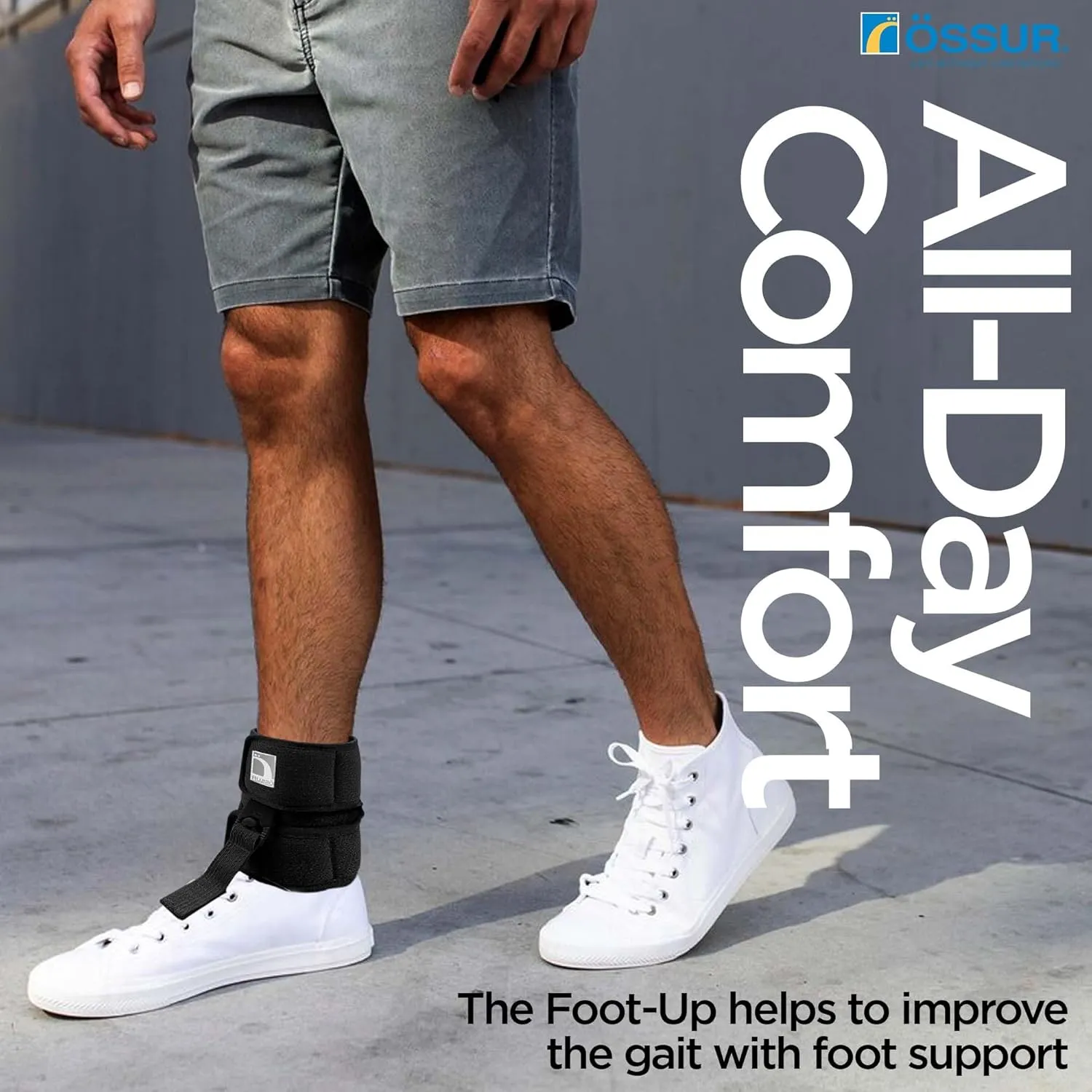 Ossur Ankle Brace, Foot Brace | AFO Foot Drop Brace for Drop Foot Support | Lightweight, Adjustable Wrap for All-Day Comfort | Breathable Material for All Day Walking (Black, Medium)