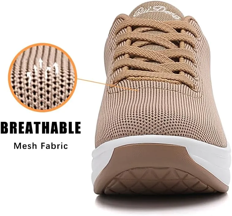Oude Sneakers for Women Comfortable | Shoes for Women Traveling | 2 Inch Air Cushion Rocker Bottom