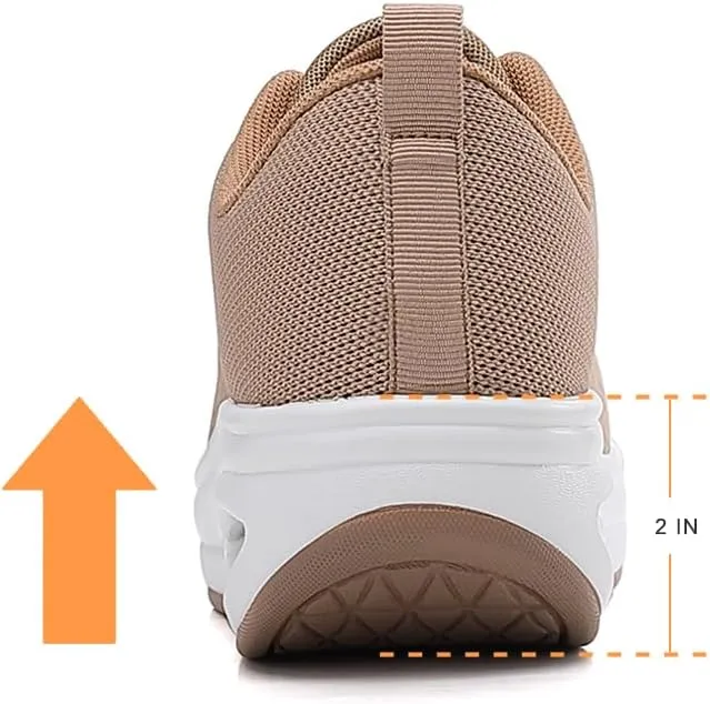 Oude Sneakers for Women Comfortable | Shoes for Women Traveling | 2 Inch Air Cushion Rocker Bottom