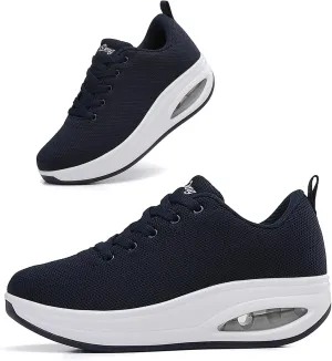 Oude Sneakers for Women Comfortable | Shoes for Women Traveling | 2 Inch Air Cushion Rocker Bottom
