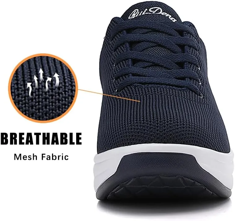 Oude Sneakers for Women Comfortable | Shoes for Women Traveling | 2 Inch Air Cushion Rocker Bottom