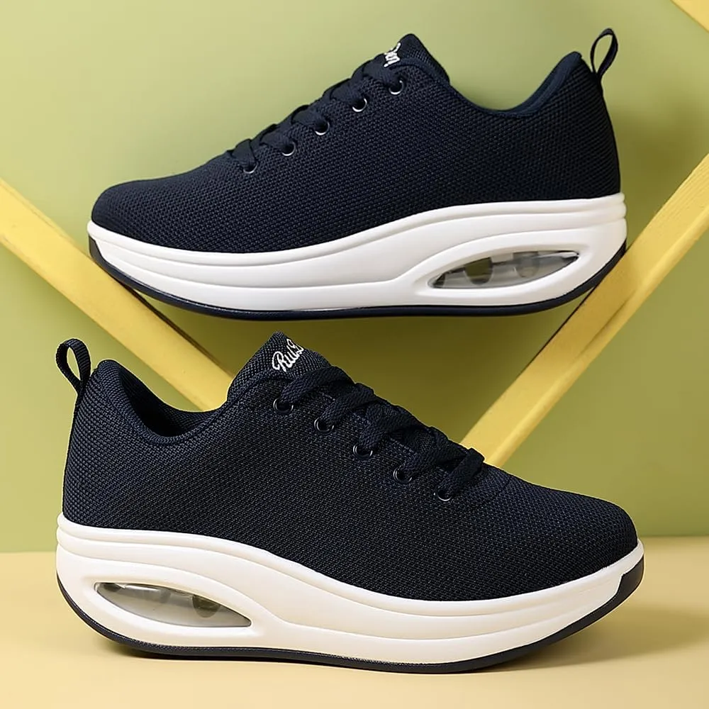 Oude Sneakers for Women Comfortable | Shoes for Women Traveling | 2 Inch Air Cushion Rocker Bottom