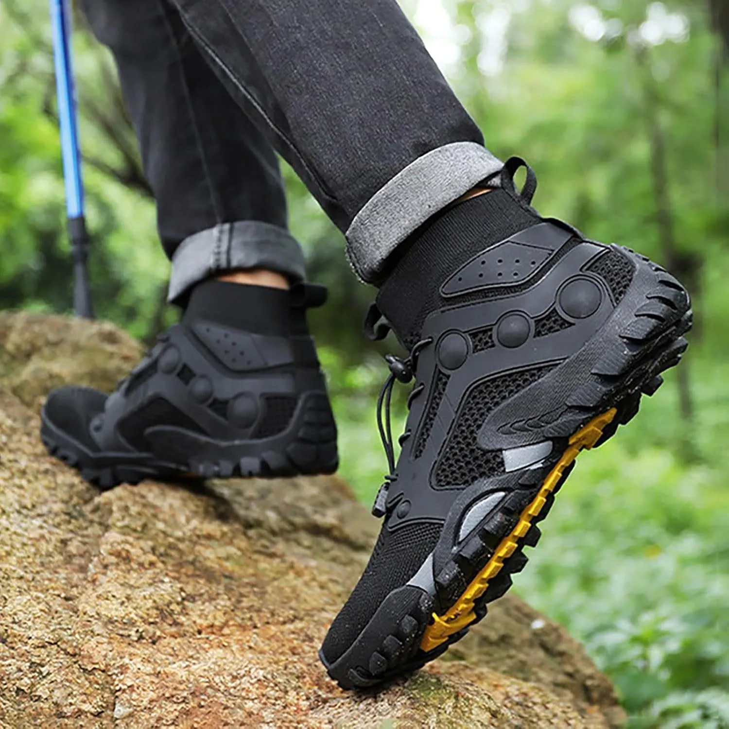 Outdoor Hiking Shoes Men Non Slip Hiking Work Clothes Sports Shoes Swimming Wading Off Road and Mens Sneaker Boot Hiking