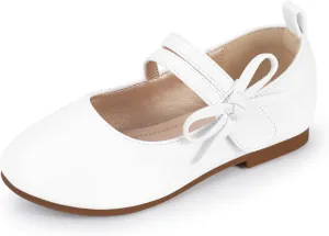 PANDANINJIA Naomi Girls Dress Shoes Mary Jane Ballet Flats Flower Girl Wedding Party Communion Shoes for Toddler Little Kid Big Kid