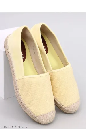 Pastel Yellow Eco-Suede Slip-on Espadrilles with Braided Jute Cap Toe
