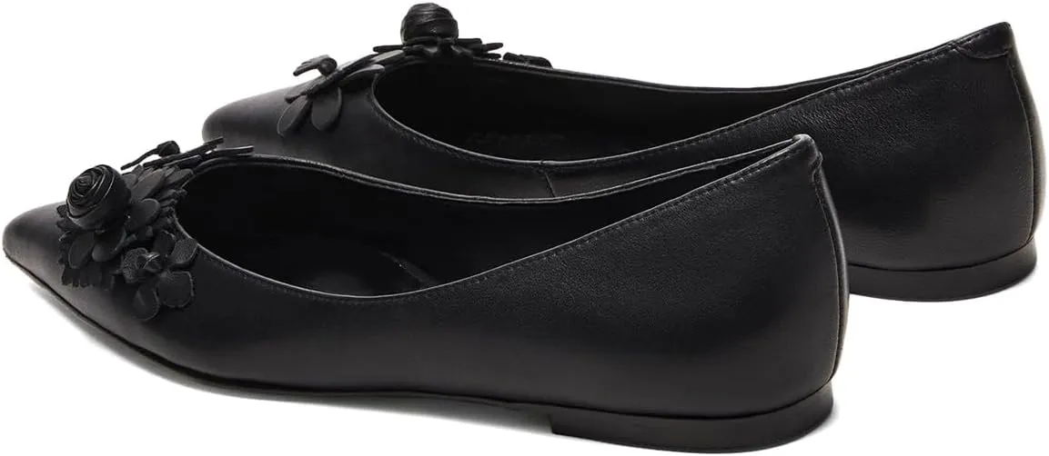 Pazzion Women Comfortable Closed Pointy Toe Ballet Flats Flowers Slip On Solid Pumps Versatile Shopping Dating Dance Shoes Size 4-16 US