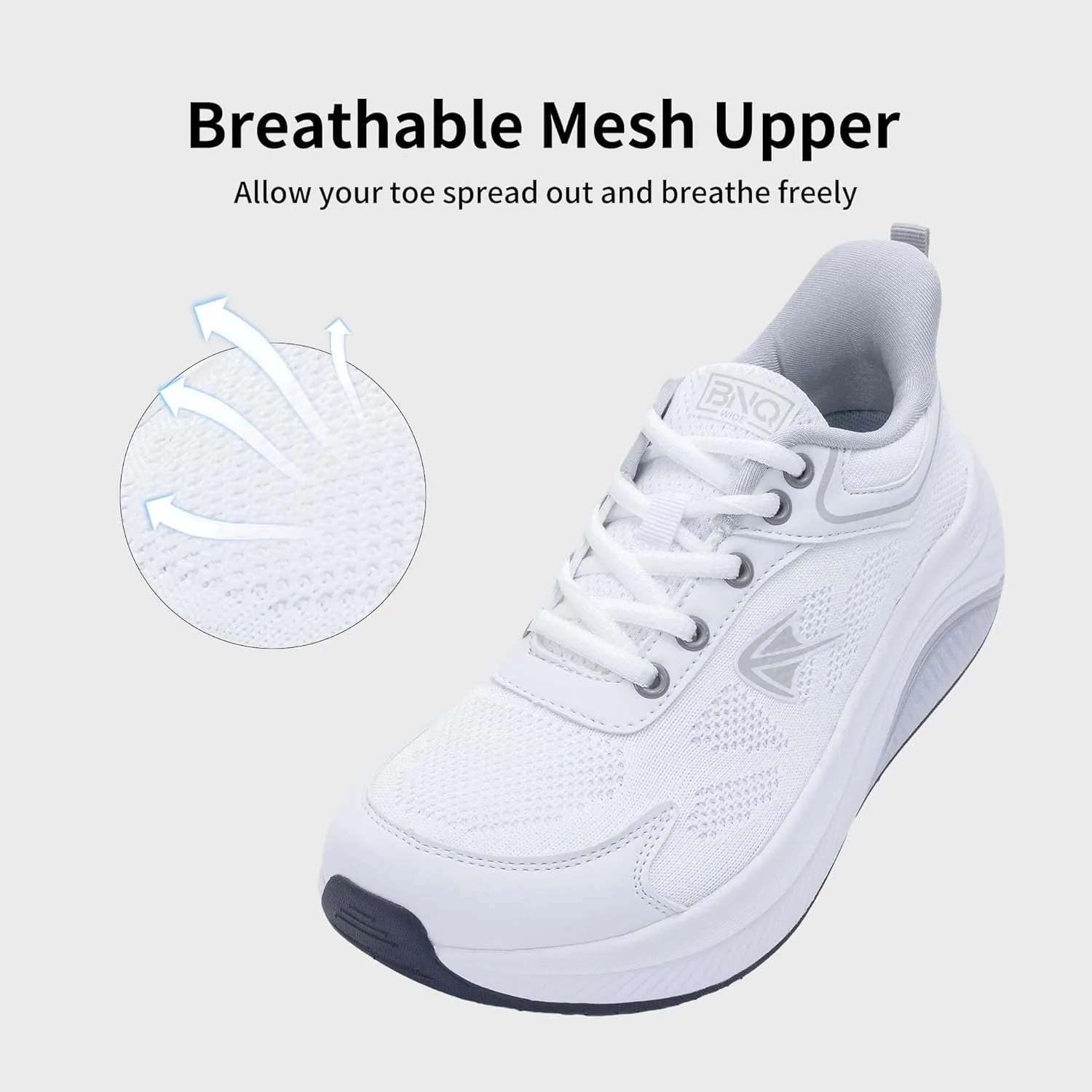 PERSOUL Wide Toe Box Shoes Women Arch Support Walking Sneakers Comfoty Orthotic Tennis Running Shoes for Plantar Fasciitis Bunions US 6-11