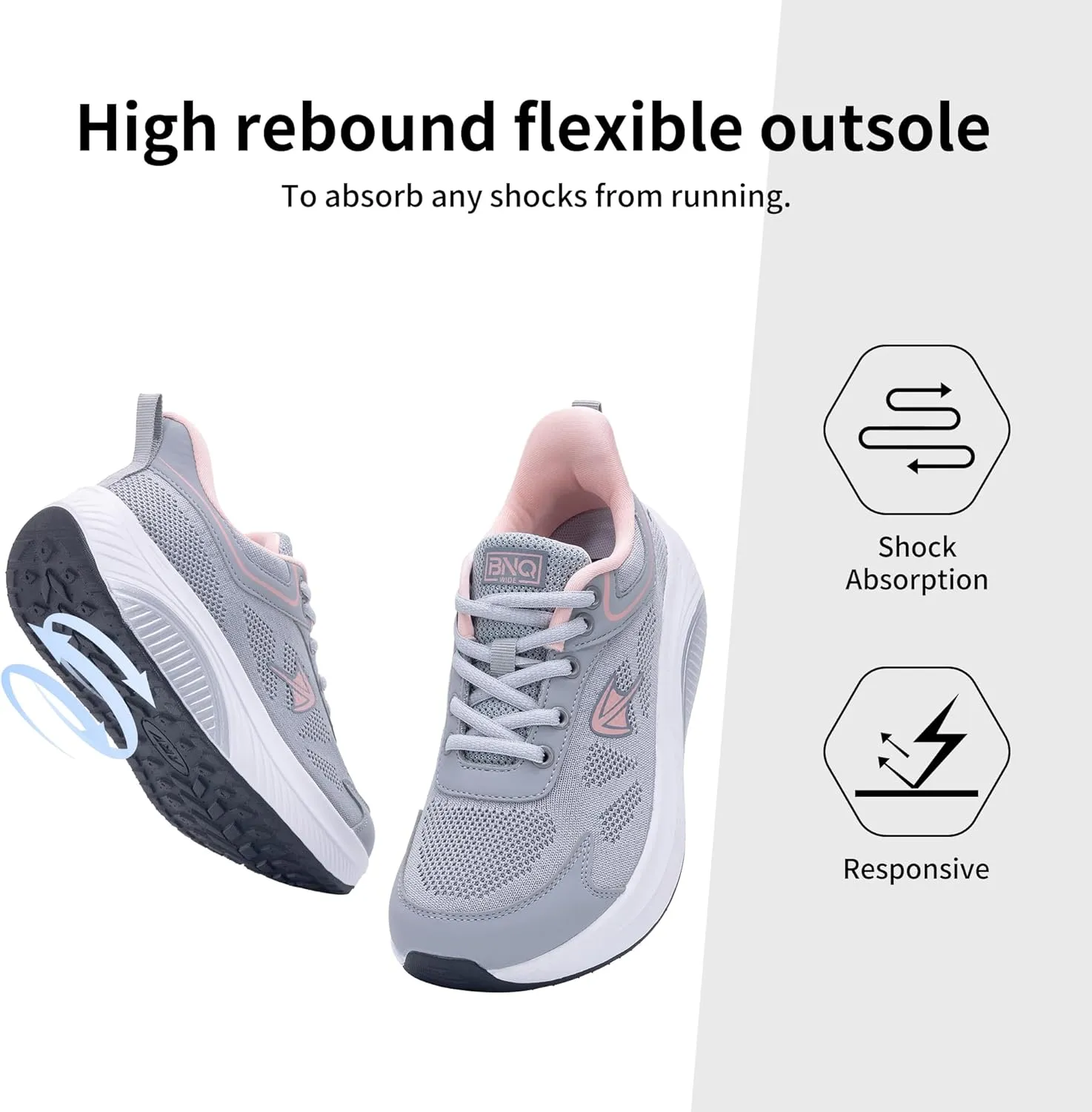 PERSOUL Wide Toe Box Shoes Women Arch Support Walking Sneakers Comfoty Orthotic Tennis Running Shoes for Plantar Fasciitis Bunions US 6-11