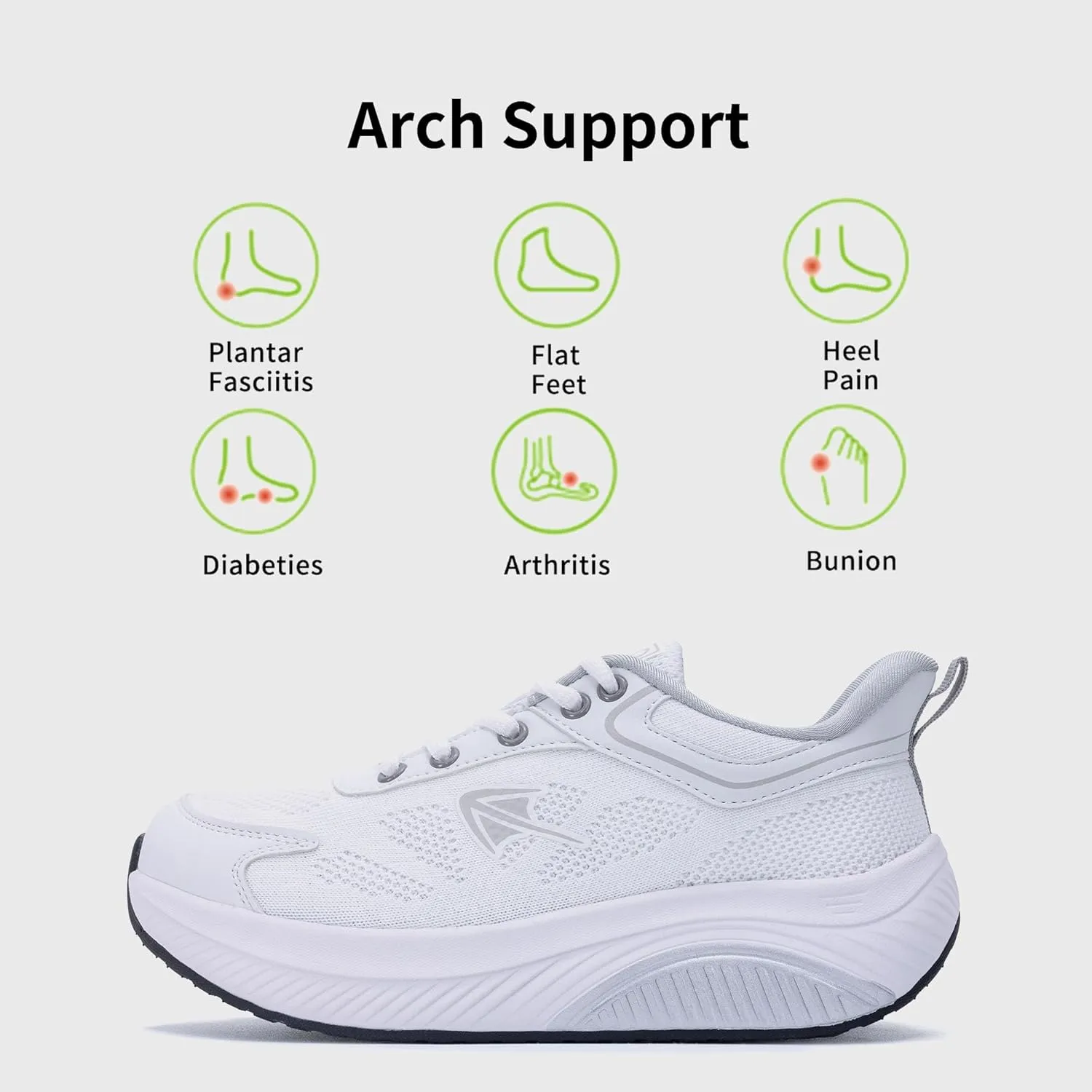 PERSOUL Wide Toe Box Shoes Women Arch Support Walking Sneakers Comfoty Orthotic Tennis Running Shoes for Plantar Fasciitis Bunions US 6-11