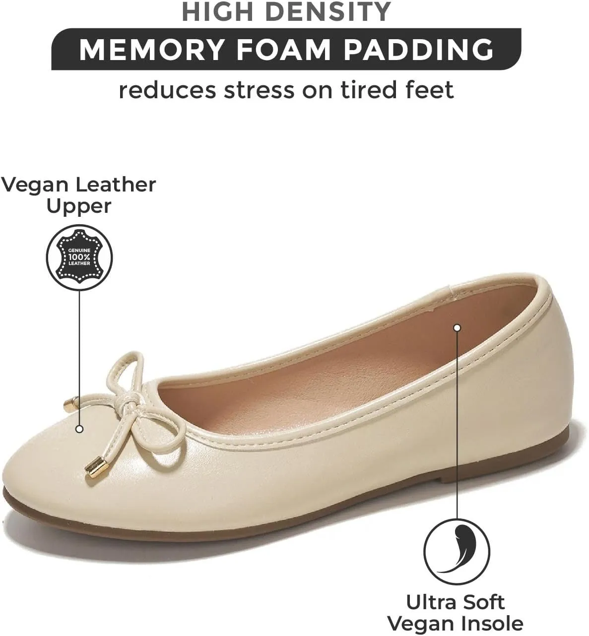 Project Cloud Ballet Flats for Women - Crystal-Embellished Mesh Ballet Flats for Women Footwear - Non-Slip Mary Jane Shoes with Memory Foam - Casual Footwear for All-Day Comfort (Amity)