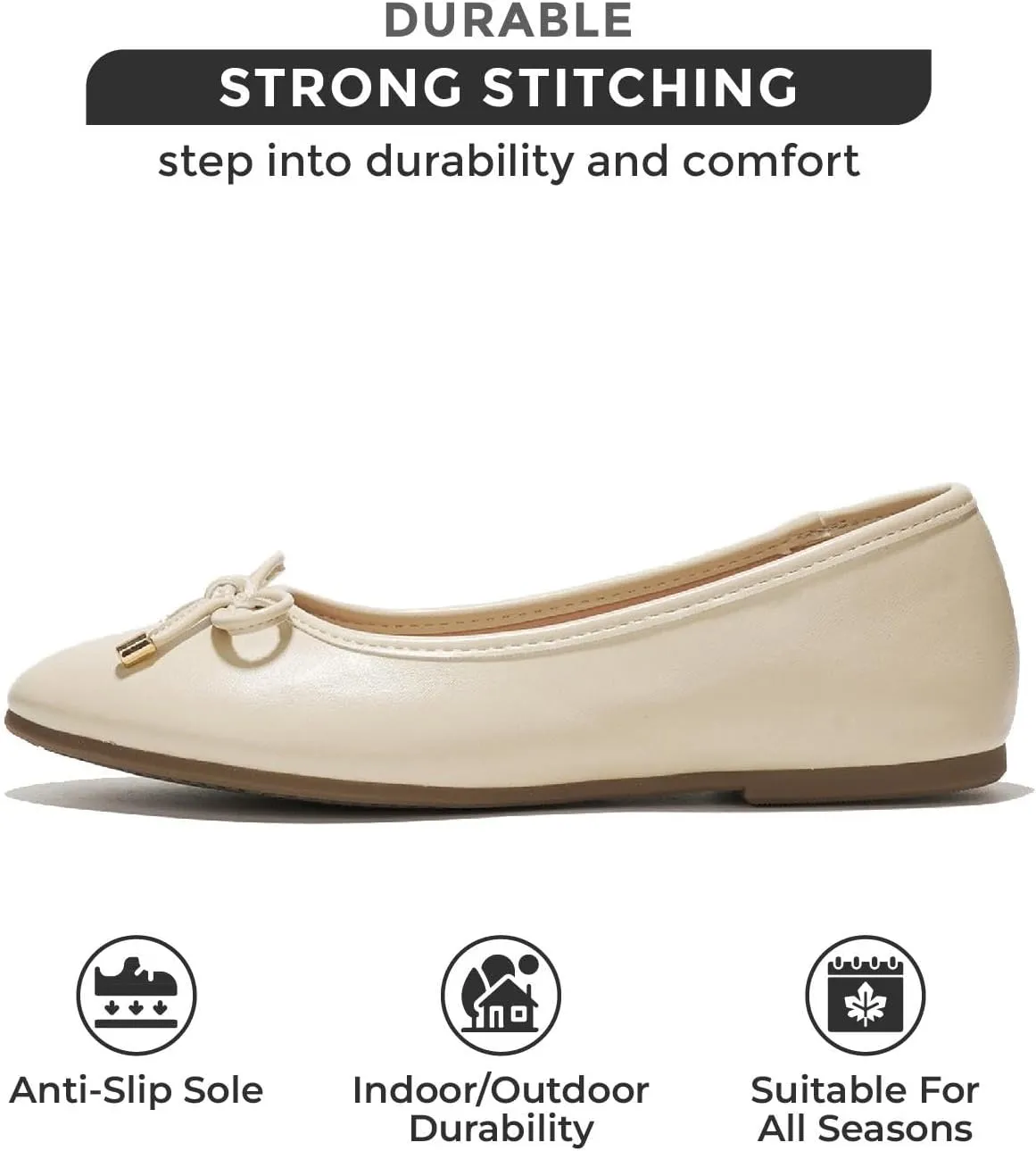 Project Cloud Ballet Flats for Women - Crystal-Embellished Mesh Ballet Flats for Women Footwear - Non-Slip Mary Jane Shoes with Memory Foam - Casual Footwear for All-Day Comfort (Amity)