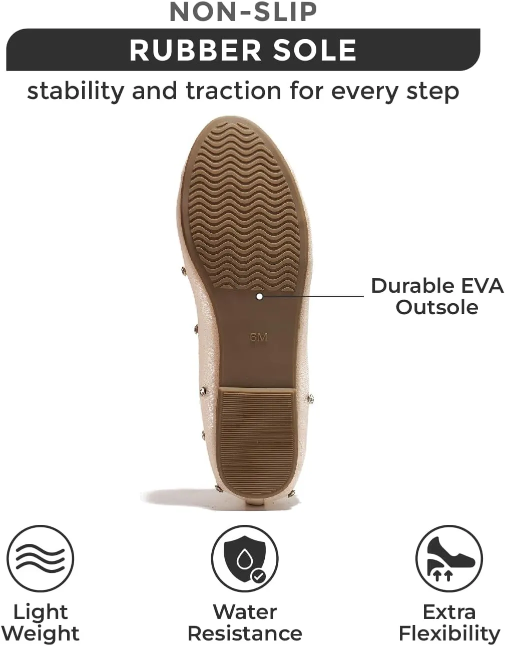 Project Cloud Ballet Flats Shoes for Women - Lightweight & Stylish Ballet Flats for Women Footwear - Non-Slip Mary Jane Shoes with Memory Foam - Casual Footwear for All-Day Comfort