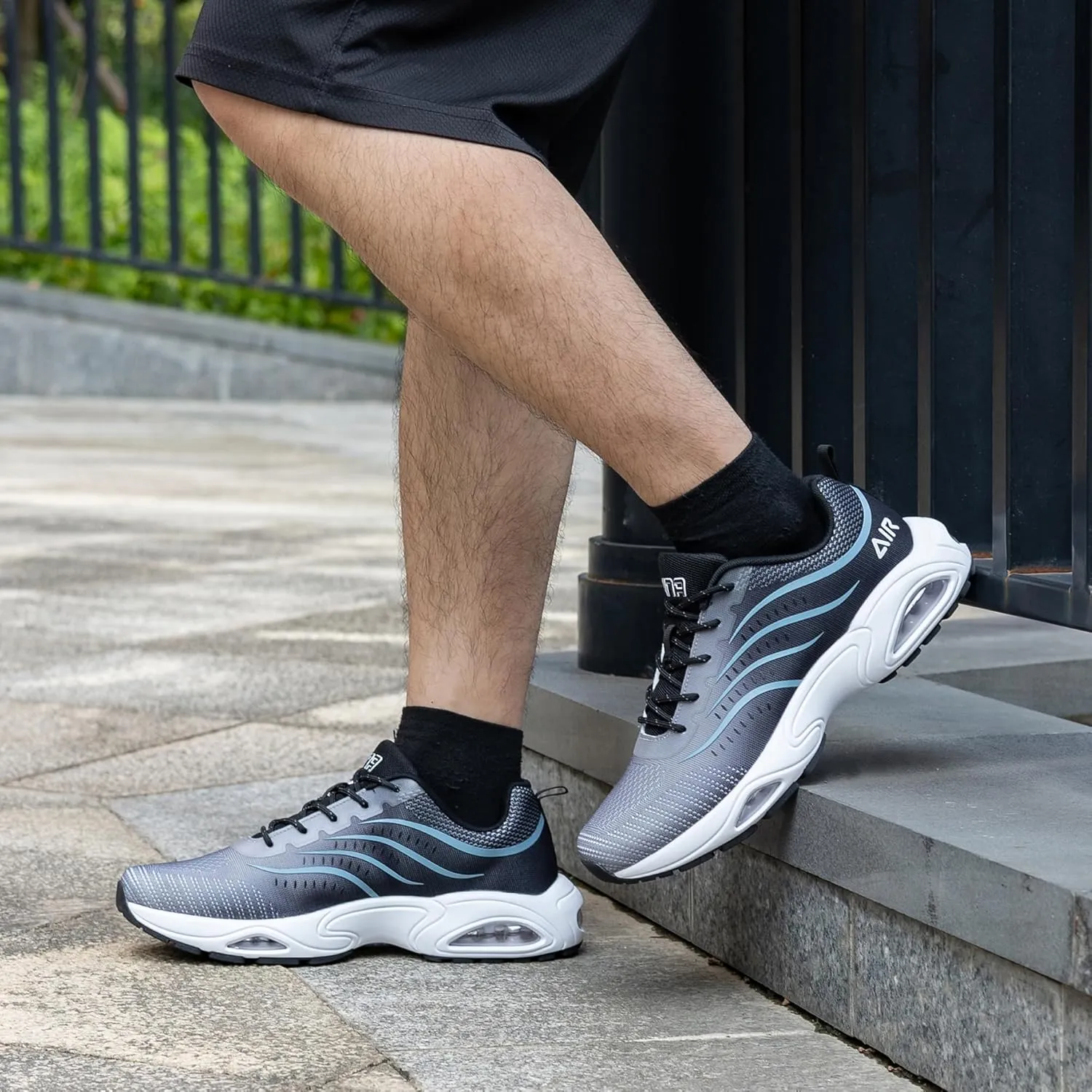 Quseek Mens Running Shoes Athletic Tennis Sneakers Air Arch Support Non Slip Lightweight Breathable for Gym Jogging Walking Sports Size 7-13