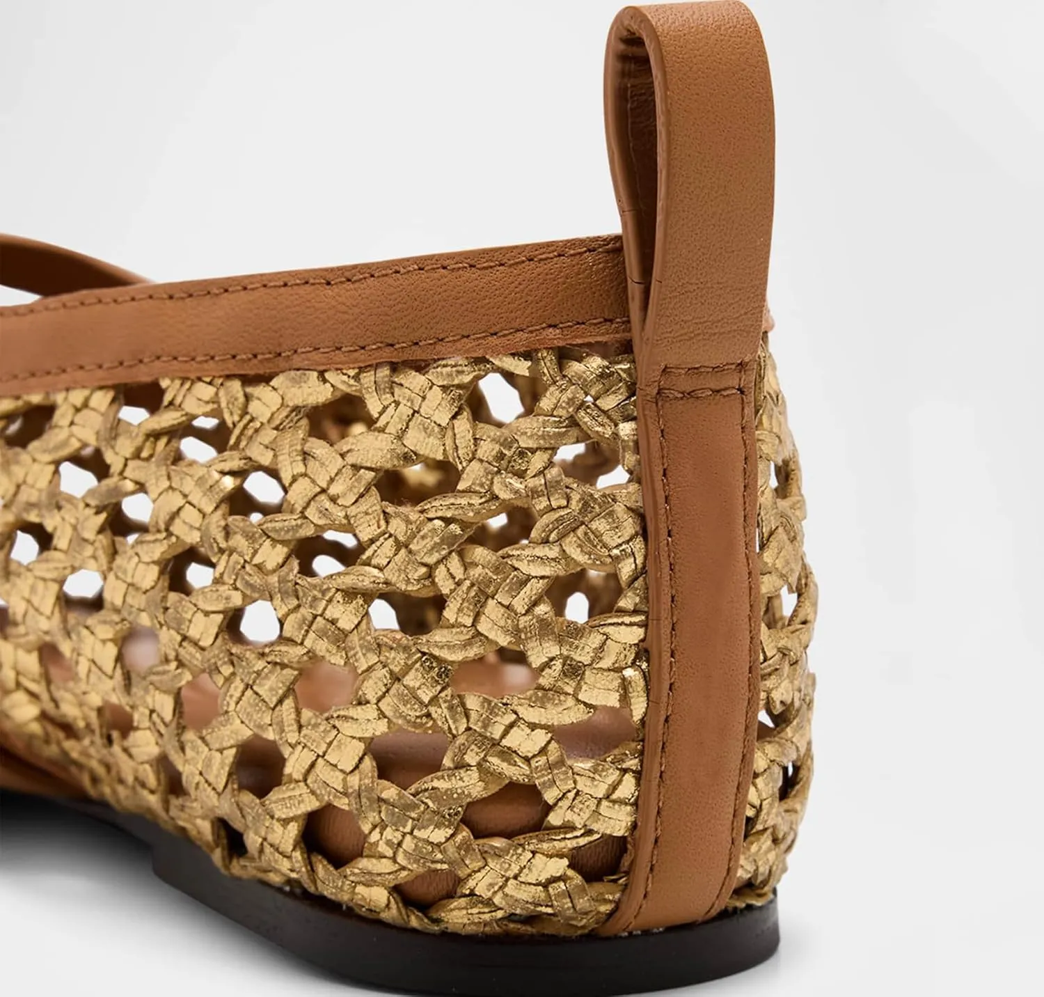 Raffia Woven Mesh Ballet Flats for Women Comfortable Metal Buckle Strap Mary Jane Ballet Flats Casual Closed Toe Ballerina Shoes.