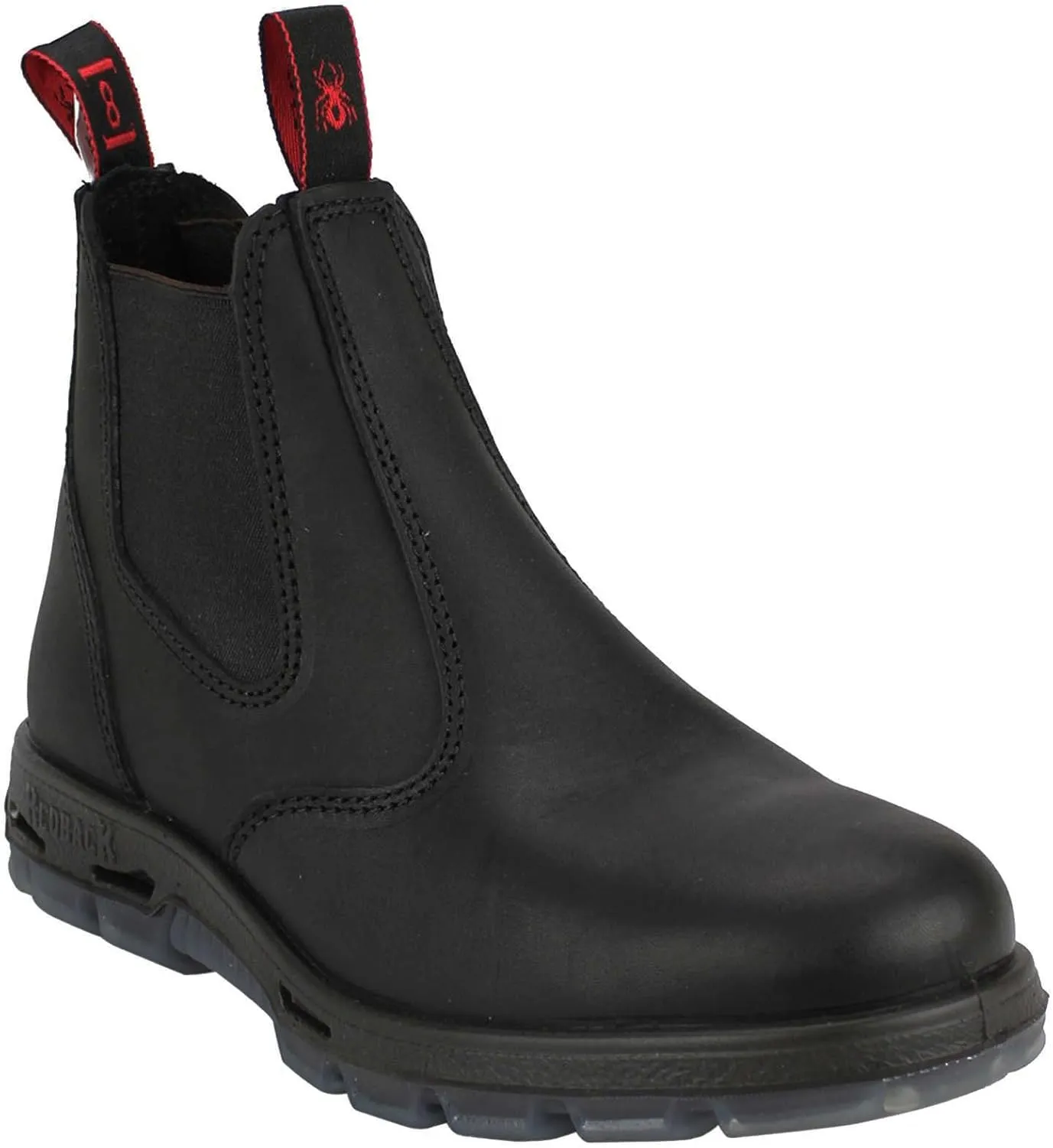 Redback UBBK Easy Escape Slip-On Soft Toe Black Work Boots Redback Boot Size UK8.5 = US9.5