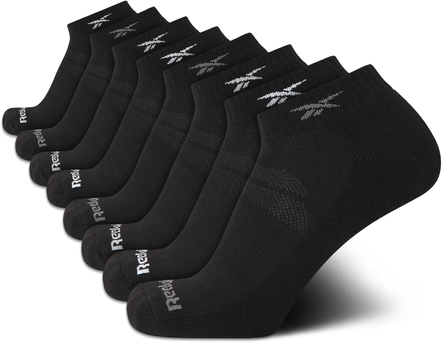 Reebok Men's Quarter Socks - 8 Pack Performance Arch Support Socks - Cushioned Athletic Socks for Men (Shoe Size: 6-12.5)