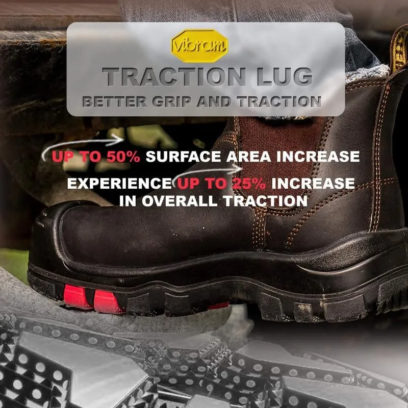 ROCKROOSTER Beaufort - CSA Certified Metal Free Vibram Outsole, Arch Support, Comfort Composite Toe Work Boots for men VAK630 VAK631
