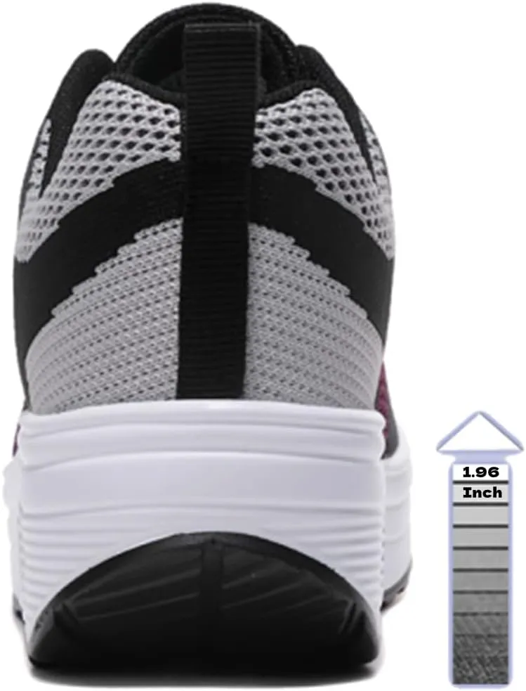 RUIDENG Platform Sneakers for Women Air Cushion | Walking Shoes Women Comfortable All Day | Thick Rocker Bottom