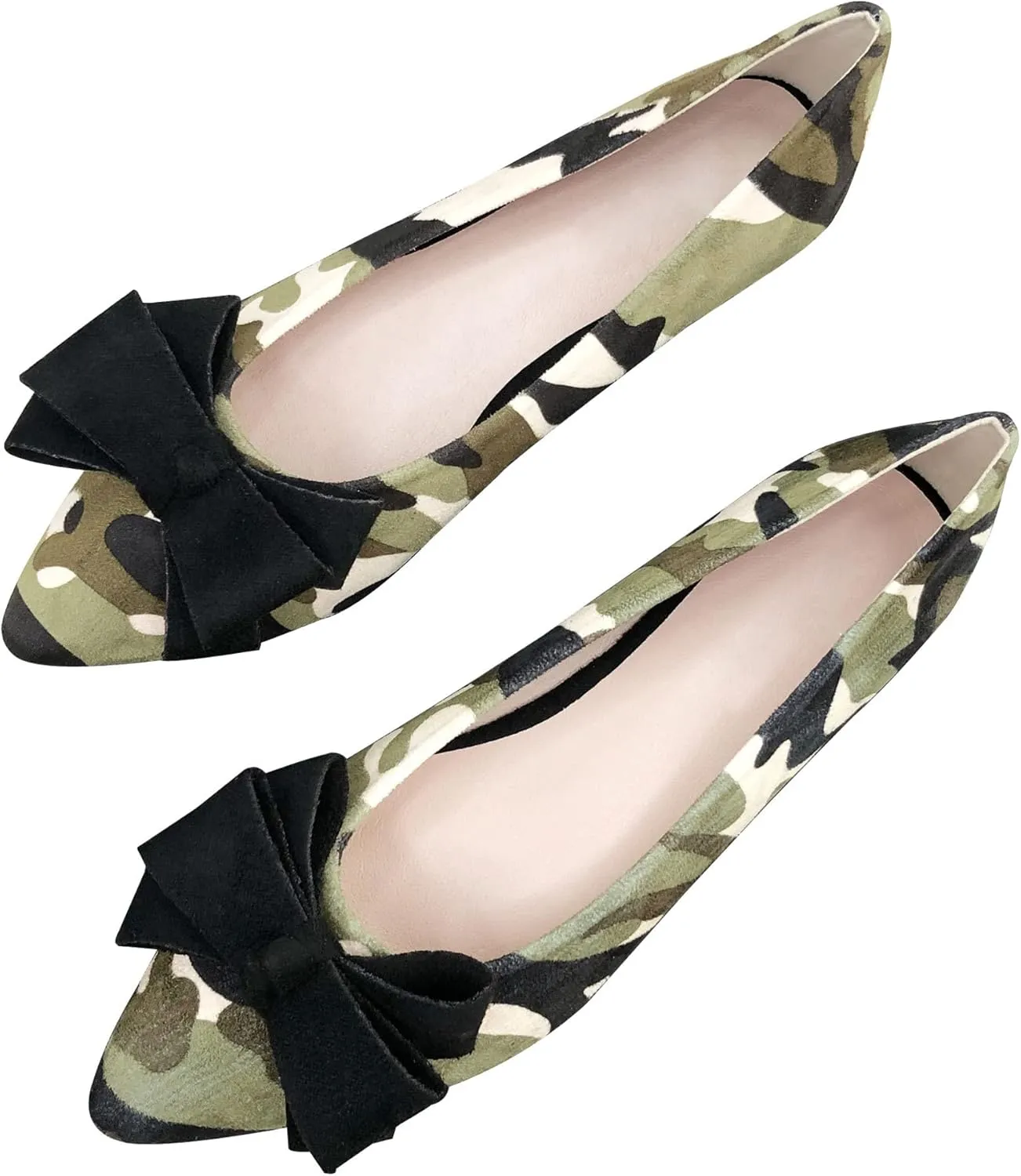 SAILING LU Womens Flats Shoes for Wedding Comfortable Pointy Toe Dress Loafers Bow-Knot Suede Dance Shoes for Party Slip On Moccasin